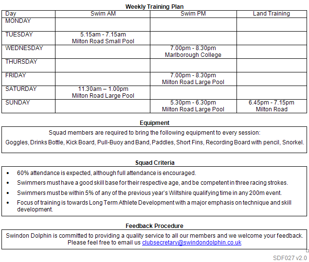 Development 2 squad criteria